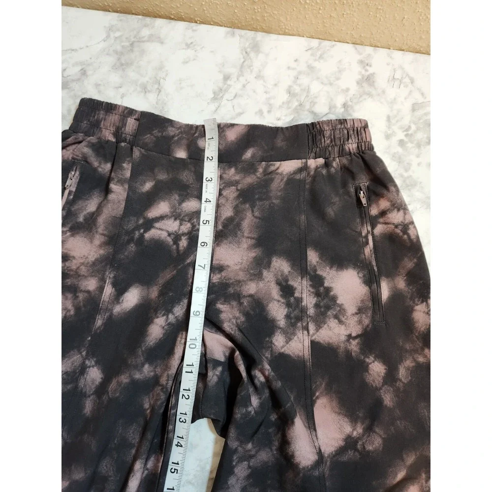 Old Navy Womens M Tall Black Tie‎ Dye StretchTech Joggers Zip Pocket Ankle Zip